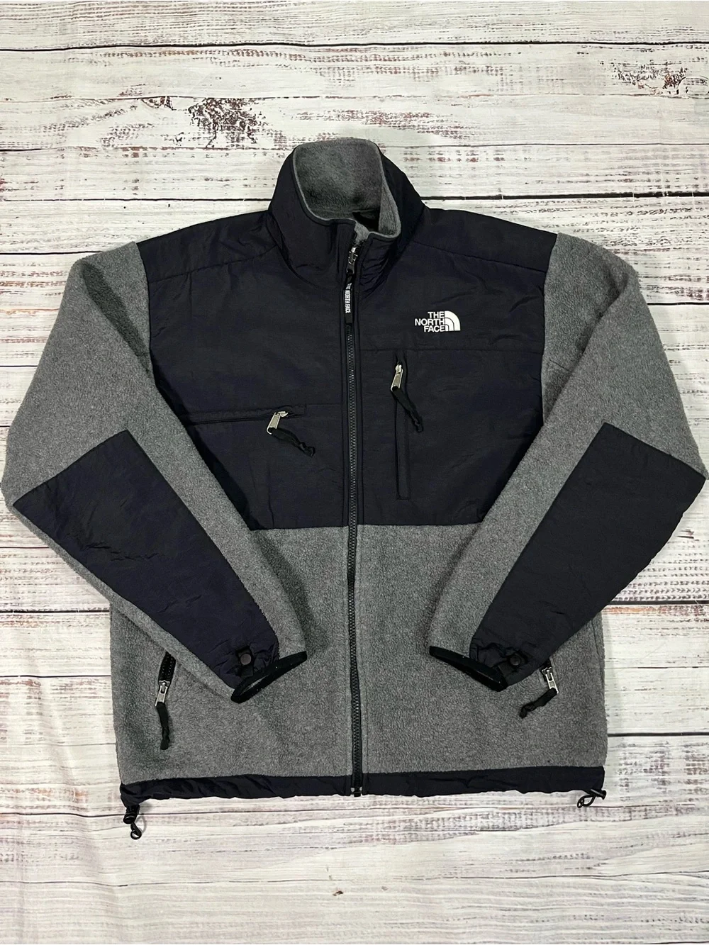 The North Face Vintage Men's Denali Fleece Jacket Full zip Size M Black & Gray